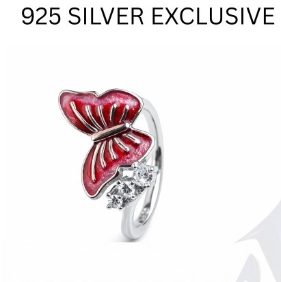 925 EXCLUSIVE BUTTERFLY LADIES RING