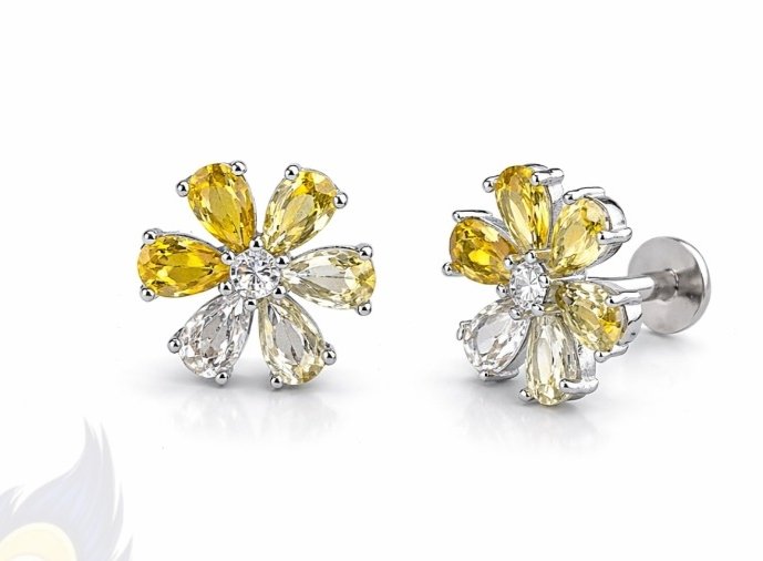 92.5 COLOUR FLOWER STUDS