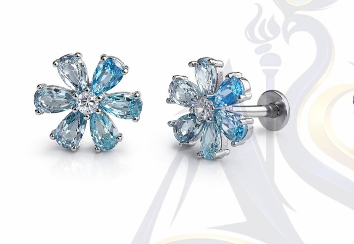 92.5 COLOUR FLOWER STUDS