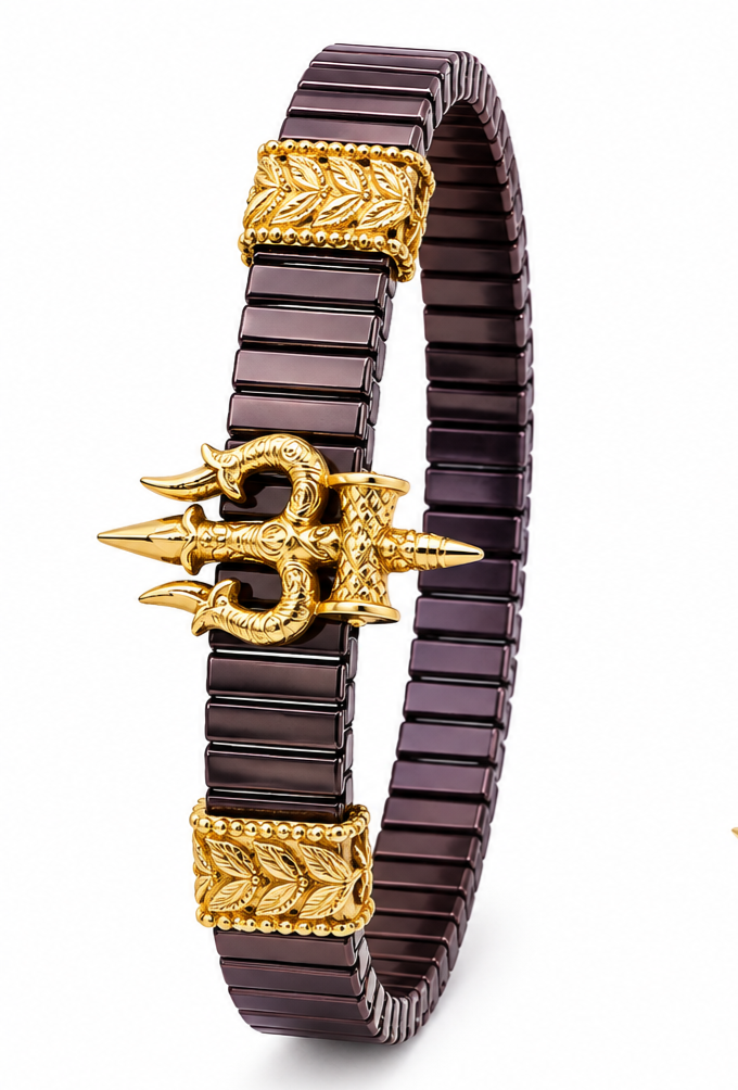 92.5 Elegant Silver Black Strap