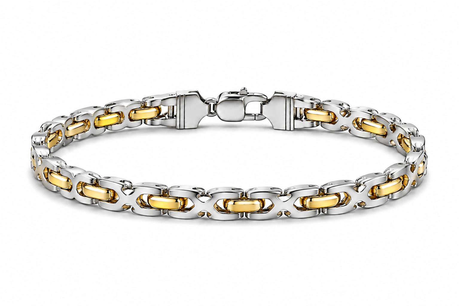 Silver Gold Finish CZ Chain Bracelets
