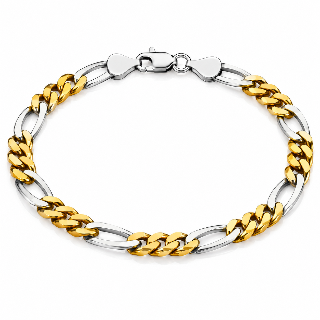 Silver Gold Finish CZ Chain Bracelets
