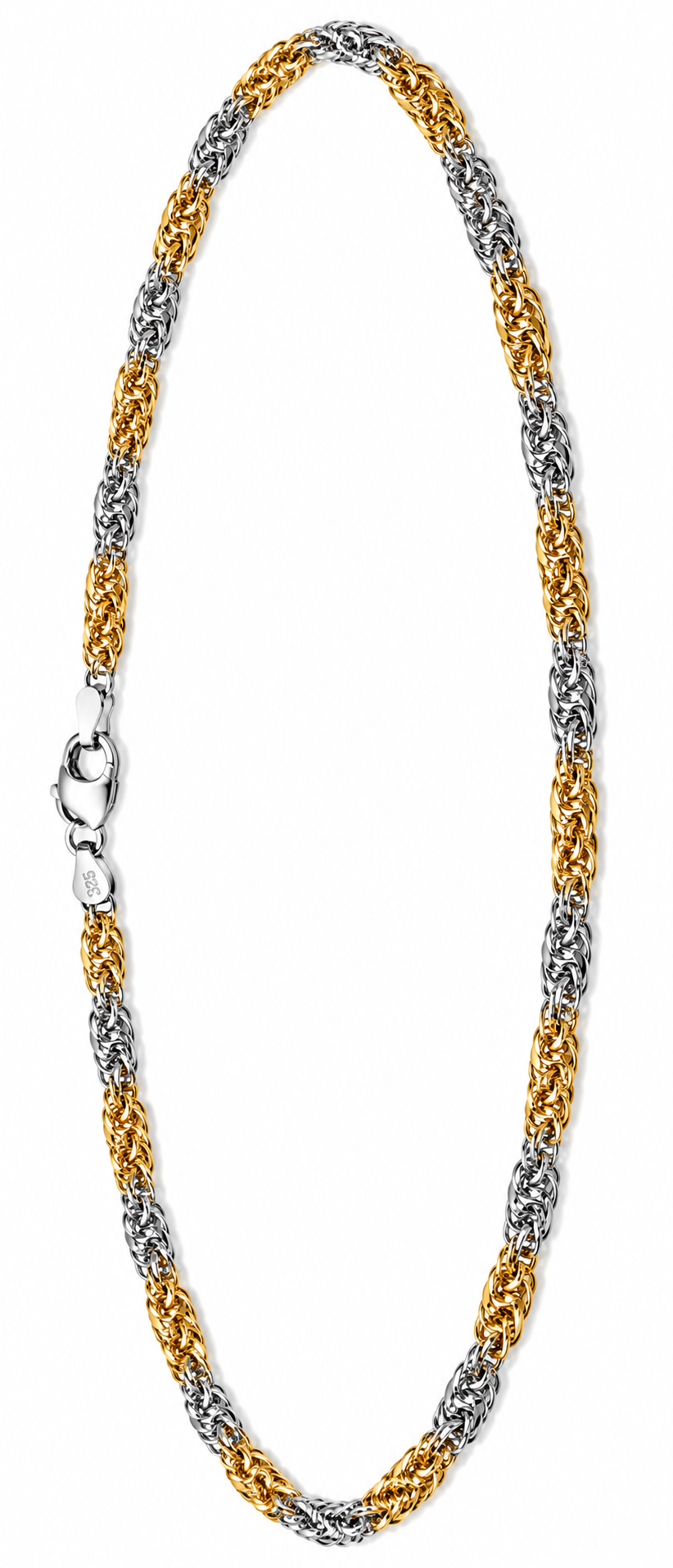 Silver Gold Finish CZ  Gents Chain