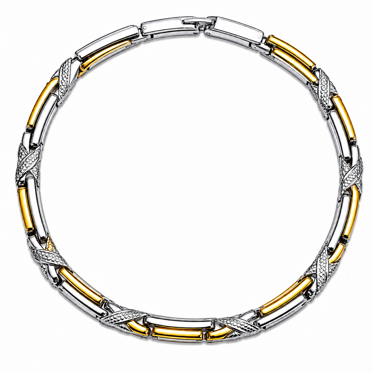 Silver Gold Finish CZ Chain Bracelets