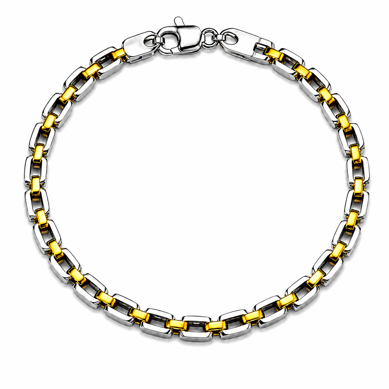 Silver Gold Finish CZ Chain Bracelets
