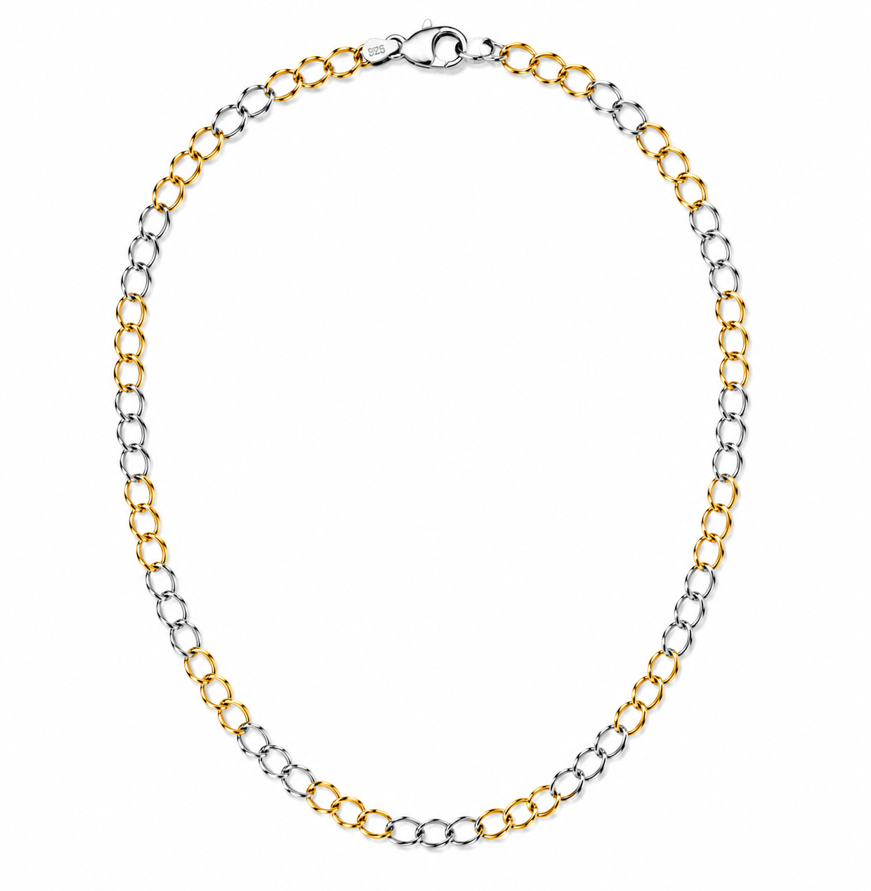 Silver Gold Finish CZ  Gents Chain