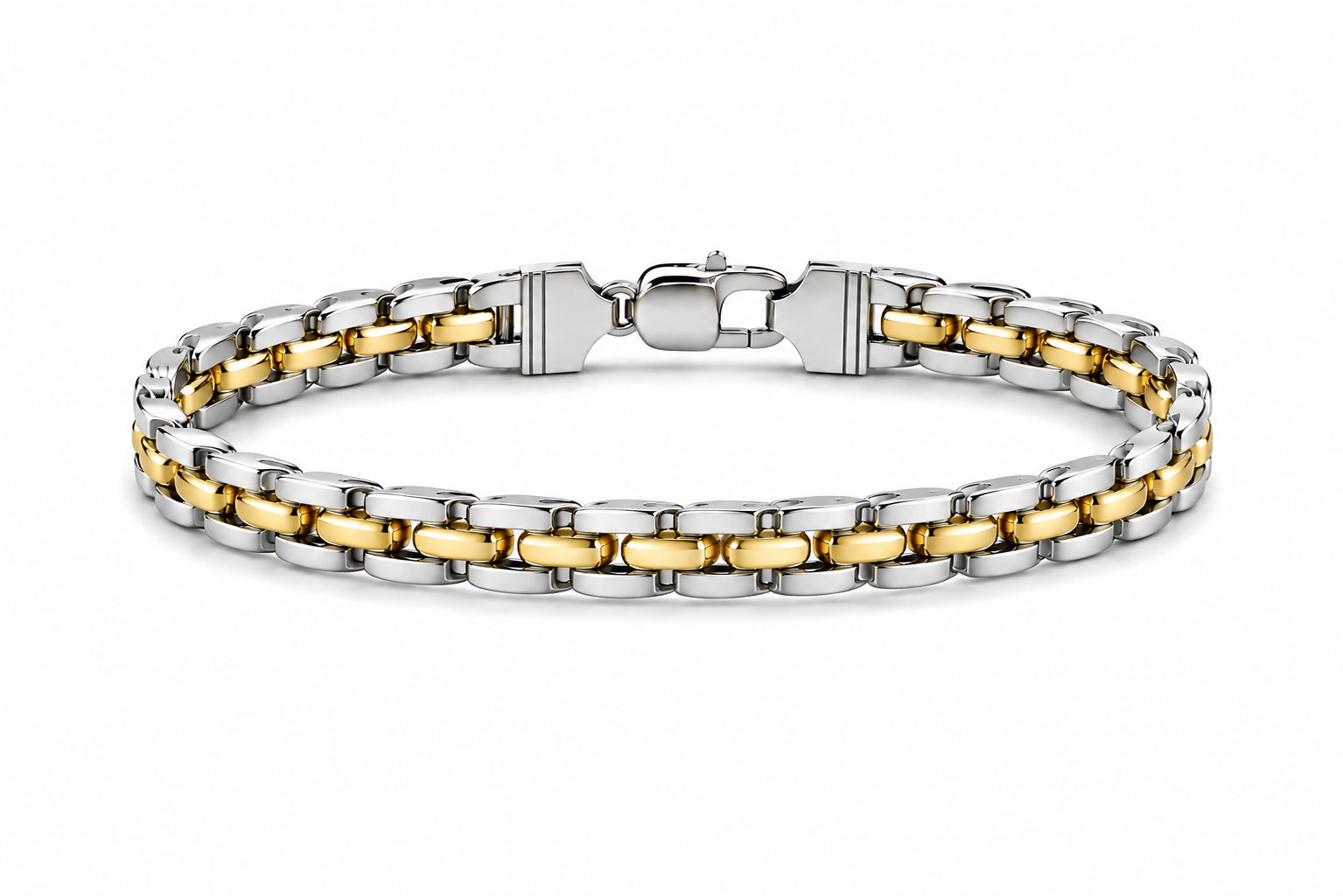 Silver Gold Finish CZ Chain Bracelets